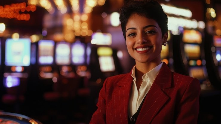 Sekelompok pemain kasino live menikmati permainan baccarat dengan dealer nyata